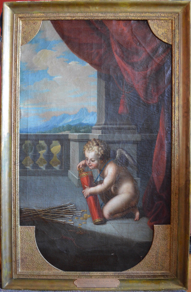 Un amour ôte les flèches de son carquois ; Cupidon recueillant les pièces d'or, Noël Coypel, 2e moitié 17e siècle
