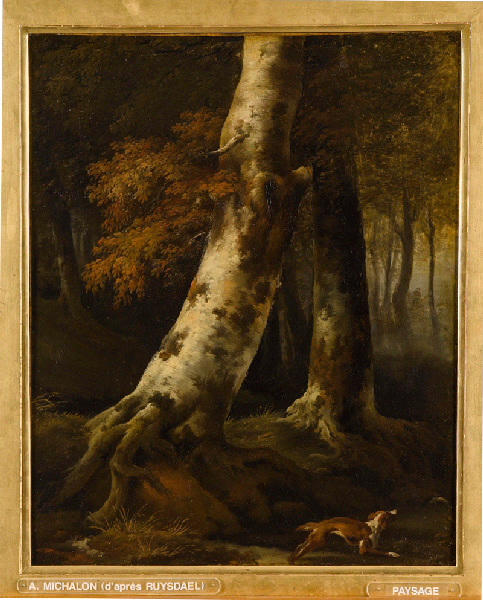 Etude de troncs d'arbres, Achille Etna Michallon, 1er quart 19e siècle