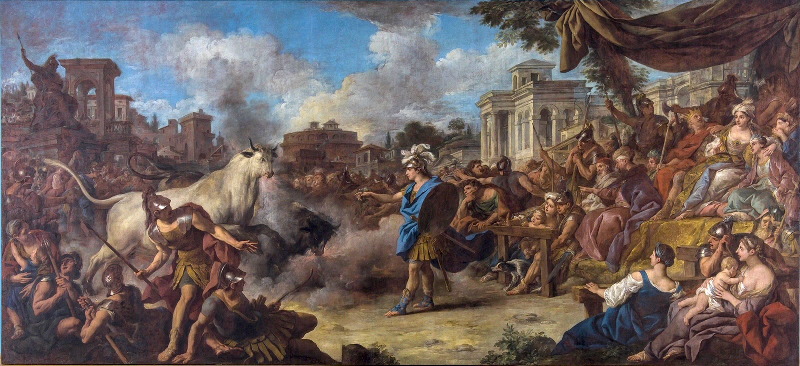 Jason domptant les taureaux, Jean François de Troy, 1744