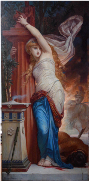 Hélène se réfugiant à l'autel de Vesta, Félix Joseph Barrias, 1873