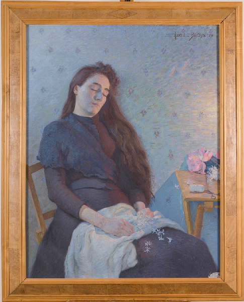 La Fleuriste endormie — Eugène Charles Assezat De Bouteyre