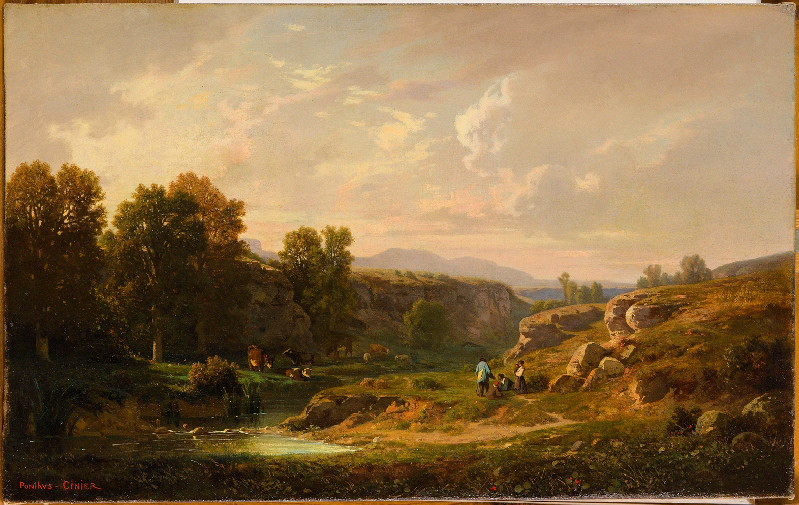 Bords de rivière, Antoine Claude Ponthus-Cinier, 19e siècle
