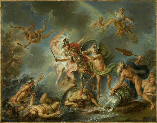 Achille poursuivant les Troyens dans les eaux du Scamandre_0