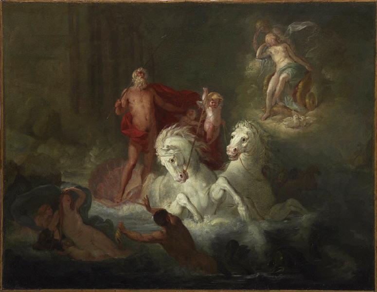 Vénus priant Neptune d'être favorable à Enée (Ce sujet semble plus approprié au tableau vu l'apparition de Vénus dans un char, qui n'aurait rien à faire dans un Triomphe de Neptune. MG 06/2005.) ; Le Triomphe de Neptune (Ancien titre)_0