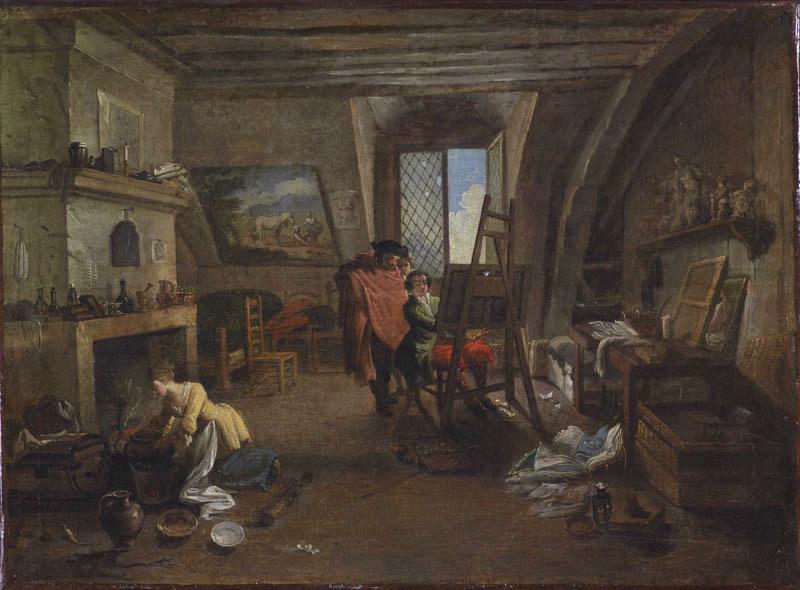 L'Atelier du peintre, Jean-Baptiste Lallemand, 18e siècle