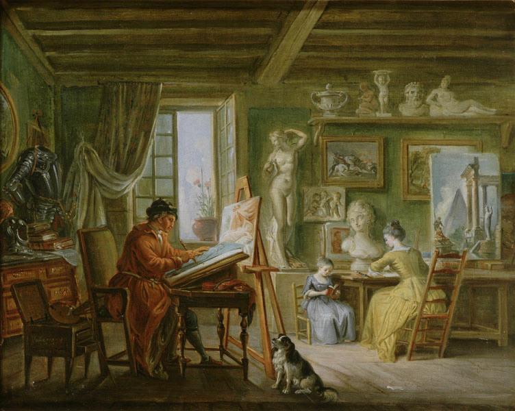 L'Atelier du peintre, Jean-Baptiste Lallemand, 1780