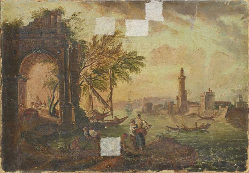 Un Port, Jean-Baptiste Lallemand, 18e siècle