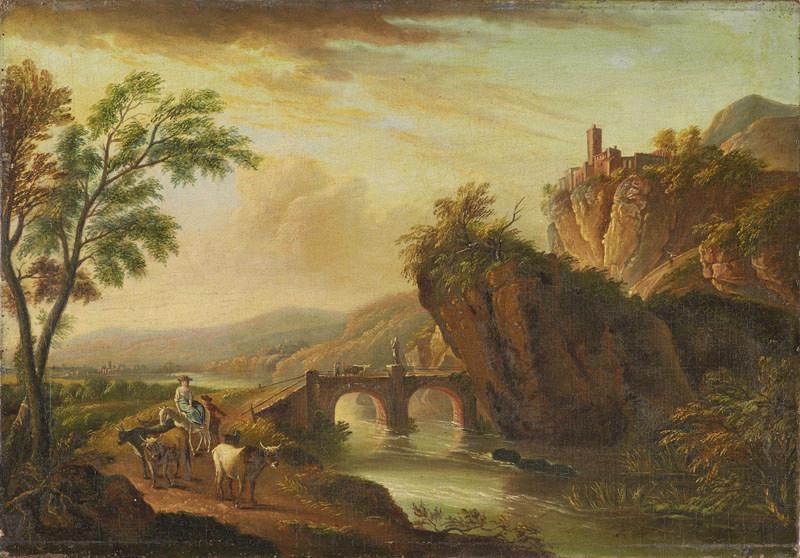 Paysage, Jean-Baptiste Lallemand, 18e siècle