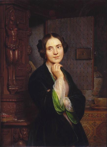 Portrait d'Edma Trimolet, née Saulnier, sa femme, Anthelme Trimolet, 1850