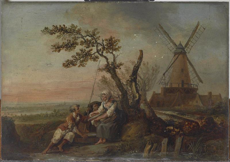 L'Heureuse pêche, Louis Joseph Watteau, 1785