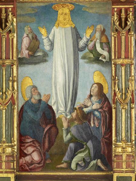 Retable de Clairvaux ; La Trinité ; Baptême du Christ ; Ascension ; Saint Bernard ; Saint Maloché_3