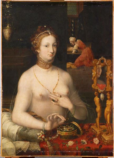 Dame à sa toilette ; anciennement identifié à Diane de Poitiers ou Gabrielle d'Estrées._0