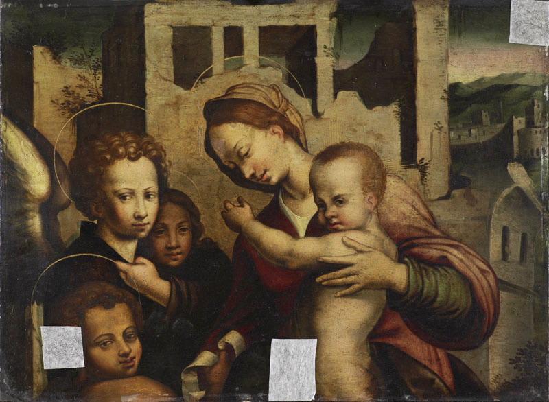 La Vierge, l'Enfant Jésus, saint Jean-Baptiste et deux anges (copie d'après Andrea del Sarto), Andrea Del Sarto