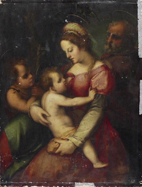 La Sainte Famille avec saint Jean-Baptiste tenant une croix, Andrea Del Sarto, 16e siècle