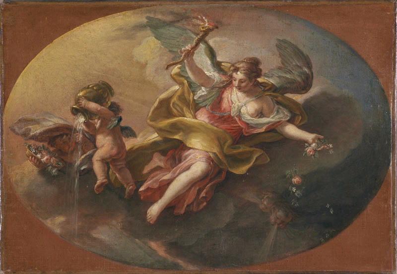 L'Aurore ; La Nuit (titre ancien), Pompeo Girolamo Batoni, 18e siècle