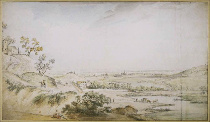 Dijon vu de Daix, Jean-Baptiste Lallemand, 1770