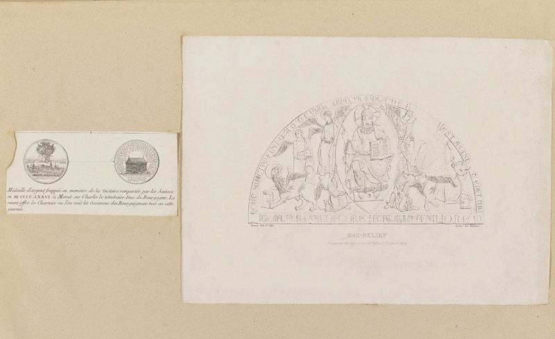 Album factice de dessins sur Dijon et la Bourgogne (36) : Médaille commémorative de la bataille de Morat, 19e siècle