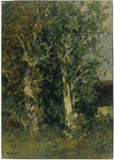 Les Deux chênes, Adolphe Hervier, 1875