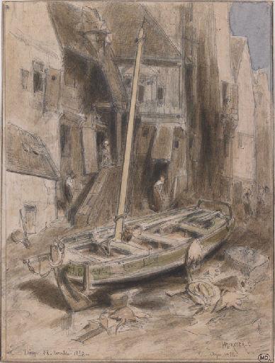 Barque à Dieppe, Adolphe Hervier, 1846