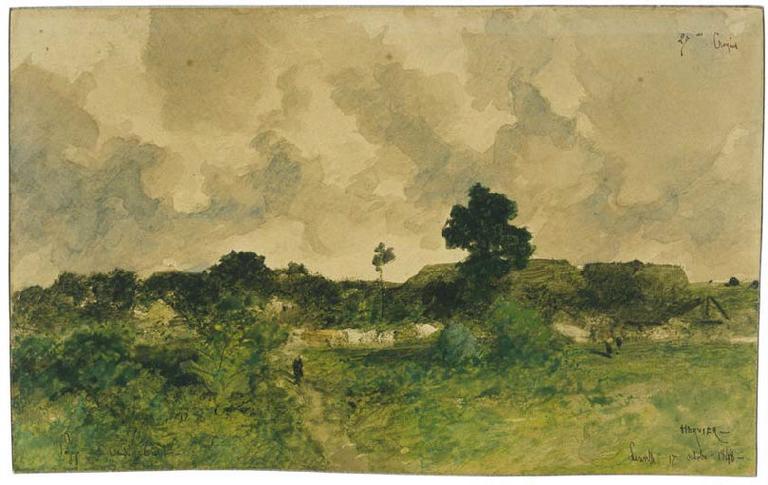 Paysage à Linville-sur-Seine, Adolphe Hervier, 1848