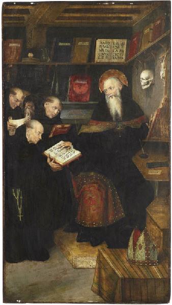 Saint Augustin enseignant les ermites (face) ; Saint Jérôme (revers), Defendente Ferrari, 1520