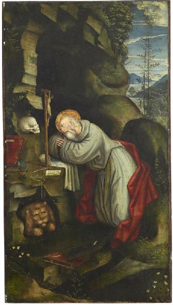 Saint Jérôme en prière (face) ; Saint Augustin (revers), Defendente Ferrari, 1520