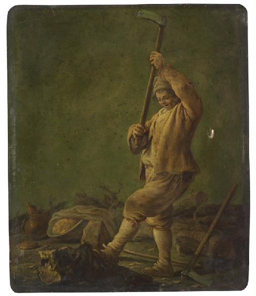 Bûcheron coupant du bois, Giorgio Giacoboni, 2e quart 18e siècle, 3e quart 18e siècle