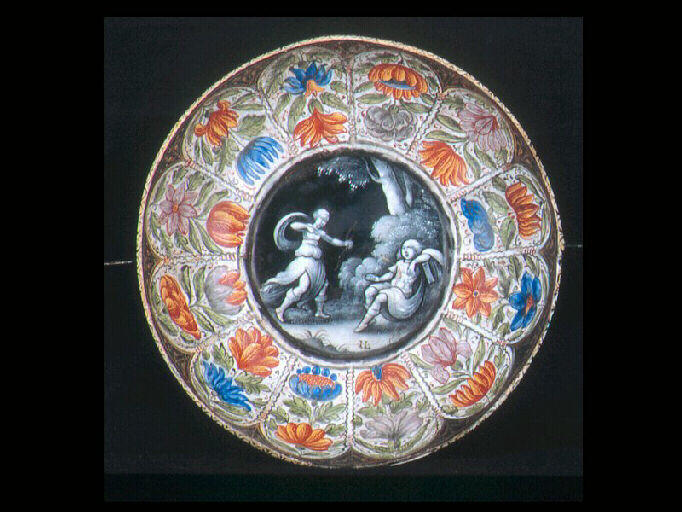 Diane et Endymion ; Décor floral (dans les godrons) ; Paysage et décor floral (au revers)_0