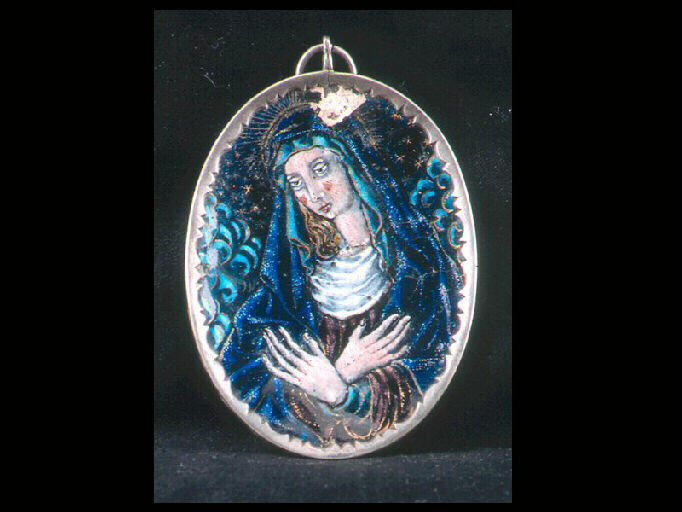 Le Christ bénissant et tenant le globe surmonté de la Croix ; La Vierge croisant les bras sur la poitrine_1