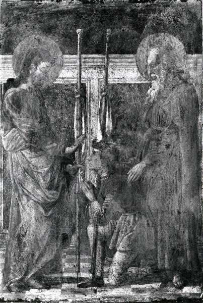 Saint Antoine présentant un pèlerin à saint Jacques ; Un Pèlerin entre deux saints (ancien titre, inventaire, 1901)_1