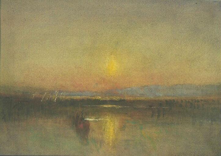 L'Etang, coucher du soleil, François-Auguste Ravier, 19e siècle