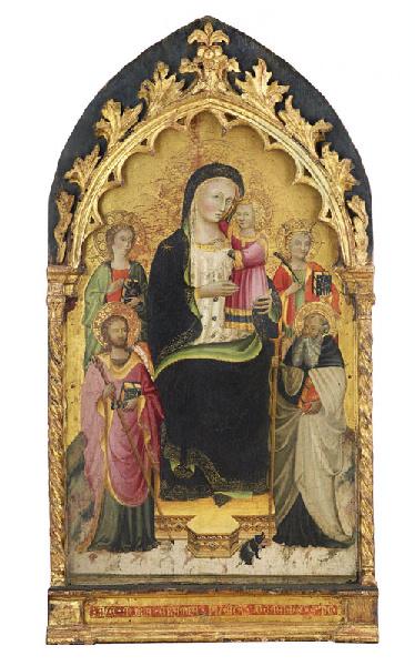 La Vierge et l'Enfant entre saint Jacques et saint Antoine, Maitre De Montefloscoli, 1400-1425