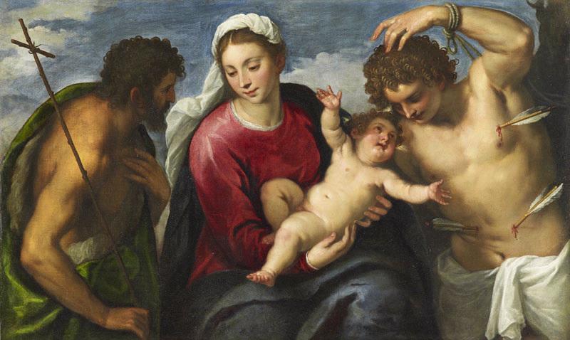 La Vierge, l'Enfant, saint Jean-Baptiste et saint Sébastien, Giovane Palma, 1580