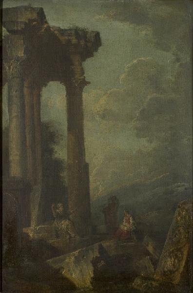 Prédication dans les ruines d'un temple, Giovanni Paolo Panini, 2e quart 18e siècle, 3e quart 18e siècle
