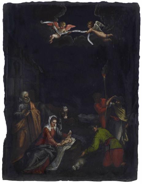 L'Adoration des bergers nocturne, Alessandro Turchi, 4e quart 16e siècle, 1er quart 17e siècle
