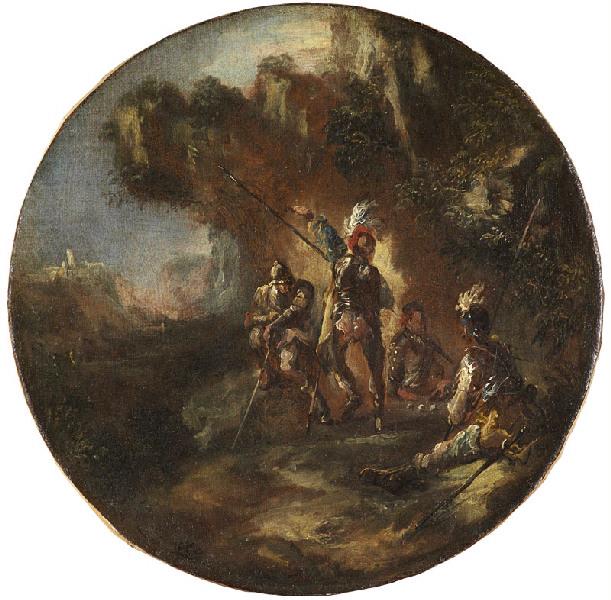 Soldats au jeu, Antonio Marini, 18e siècle