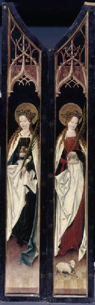 Sainte Agnès et sainte Emérentienne (face) ; Légende de sainte Agnès (revers)_0