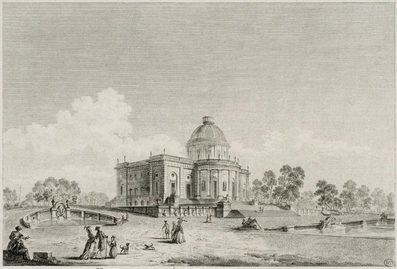 Première Vue du château de Montmusard, Jean-Baptiste Lallemand, 1780