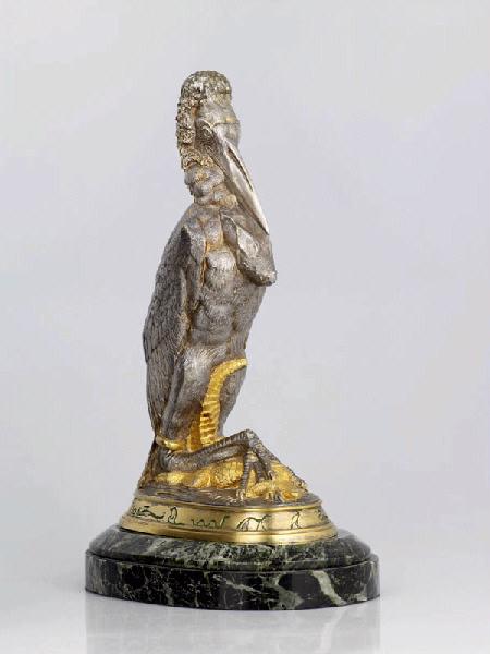 Marabout tenant un caïman dans ses pattes, Emmanuel Fremiet, 1850