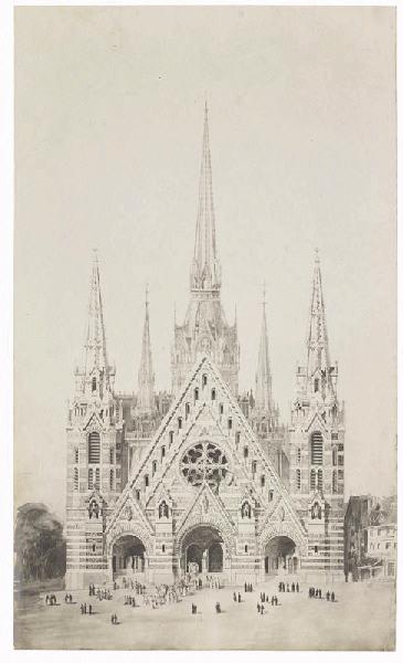 Plan d'une église néo-gothique_0
