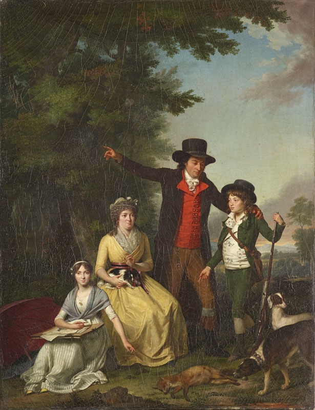 Le Premier Renard, Portrait de la famille Corbabon dans un paysage_0