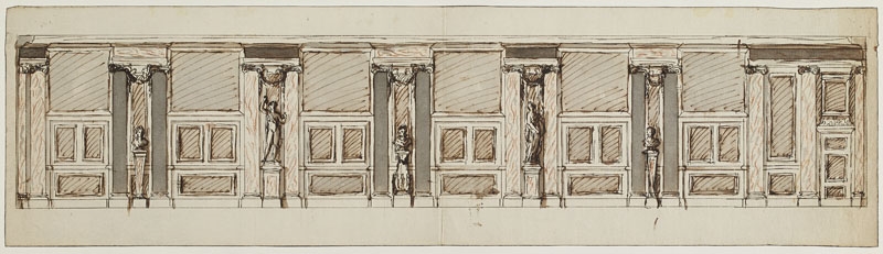 Mur d'une galerie, face aux croisées (Titre attribué), Jean Dubois, 2e moitié 17e siècle