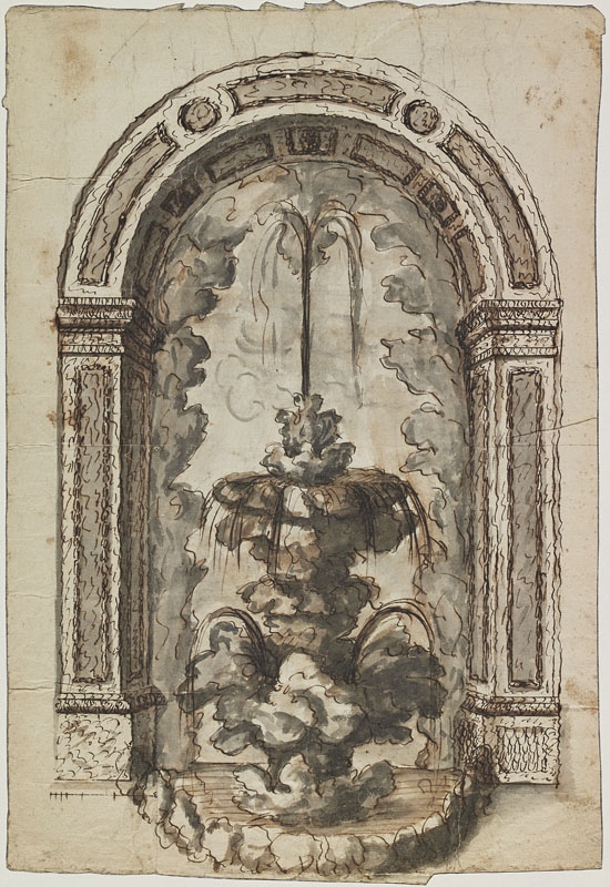 Nymphée avec fontaine de rocaille (Titre attribué), Jean Dubois, 2e moitié 17e siècle