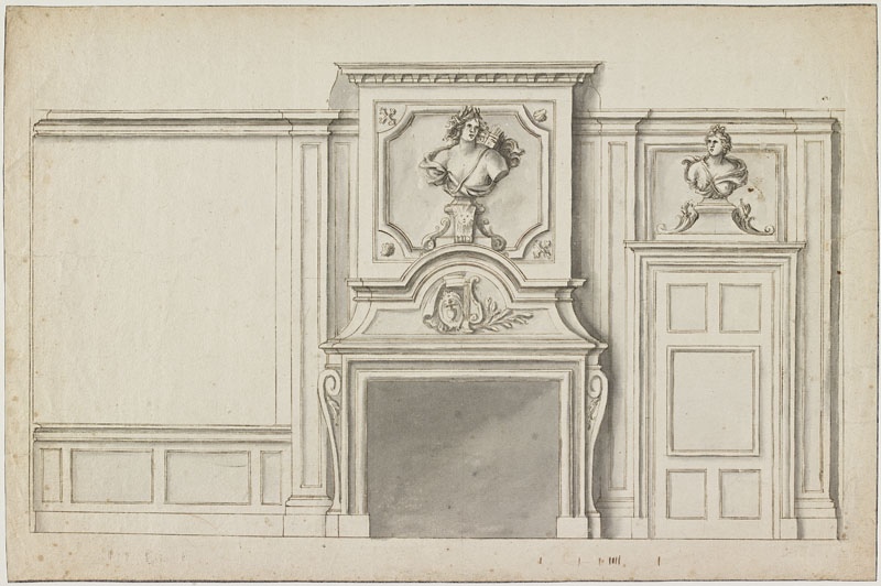 Cheminée avec buste d'Apollon (Titre attribué), Jean Dubois, 2e moitié 17e siècle