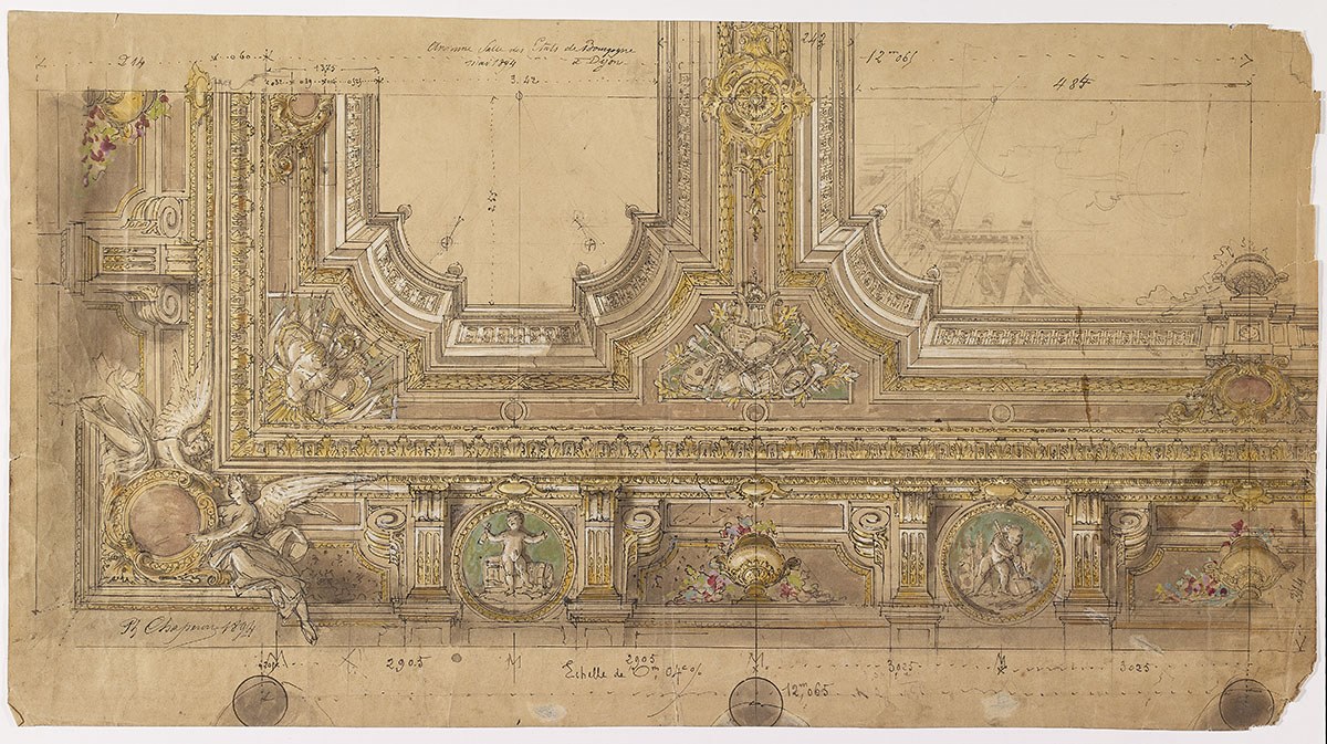 Esquisse pour le décor du plafond de la salle des Etats de Bourgogne (Titre attribué) ; Ancienne salle des Etats de Bourgogne (Titre attribué)_0