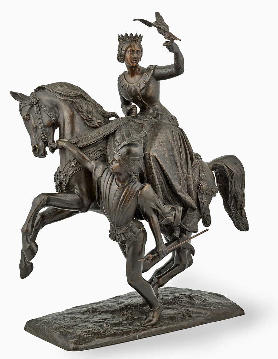 Marie de Bourgogne à la chasse au faucon, Jean-Auguste Barre, 1840 - 1844