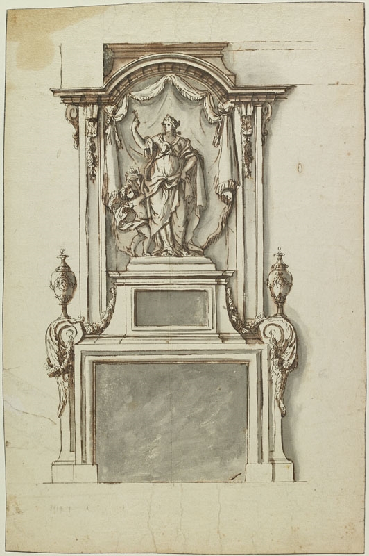 Cheminée ornée d'une statue de femme vêtue à l'antique (Titre attribué), Jean Dubois, 2e moitié 17e siècle