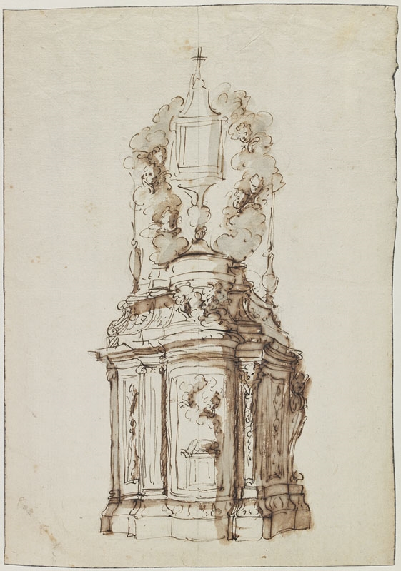 Tabernacle surmonté d'une monstrance (Sainte Hostie de la Sainte-Chapelle?) (Attribution), Jean Dubois, 2e moitié 17e siècle