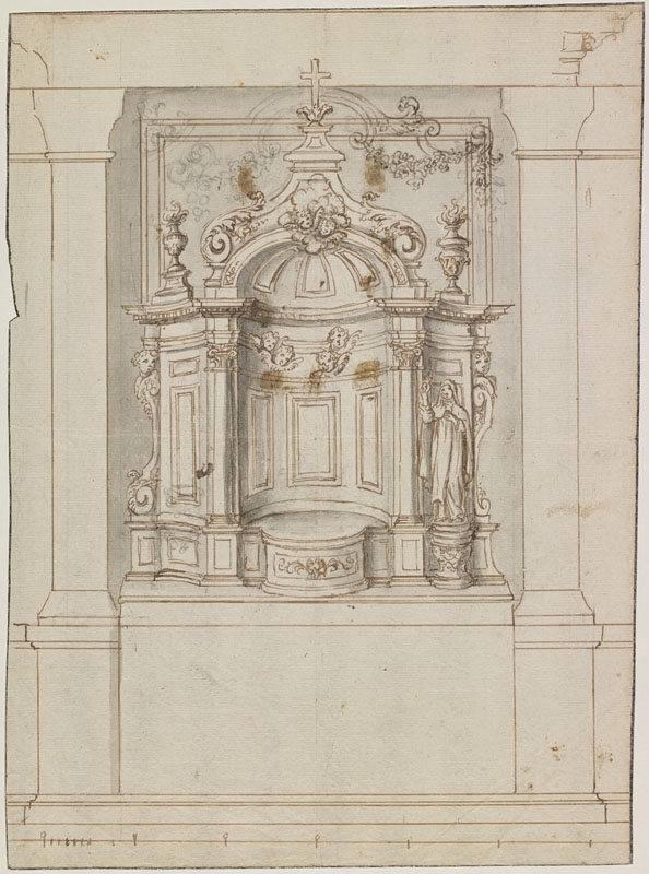 Tabernacle semi-circulaire (Titre attribué), Jean Dubois, 2e moitié 17e siècle