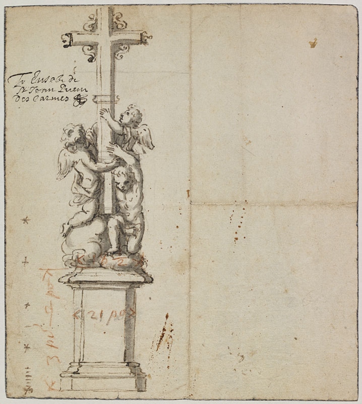 Croix tenue par trois angelots (Titre attribué), Jean Dubois, 2e moitié 17e siècle
